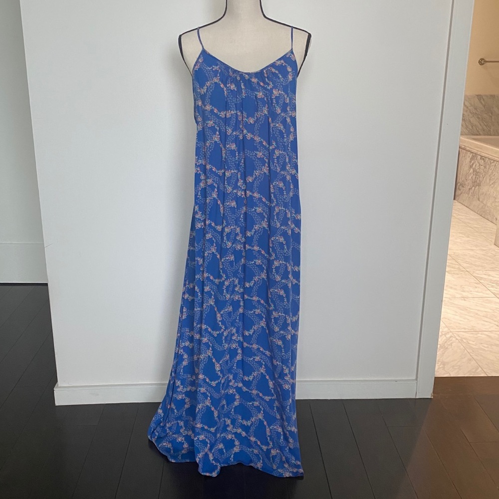 Wildfox Long Flowy Blue Dress